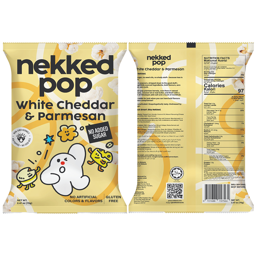 Nekked White Cheddar & Parmesan Popcorn